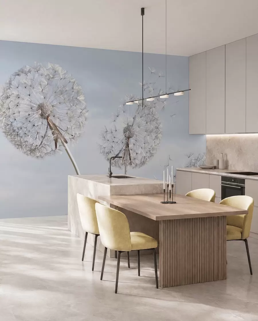 Carta da parati Floreale grandi denti di leone n. u44628